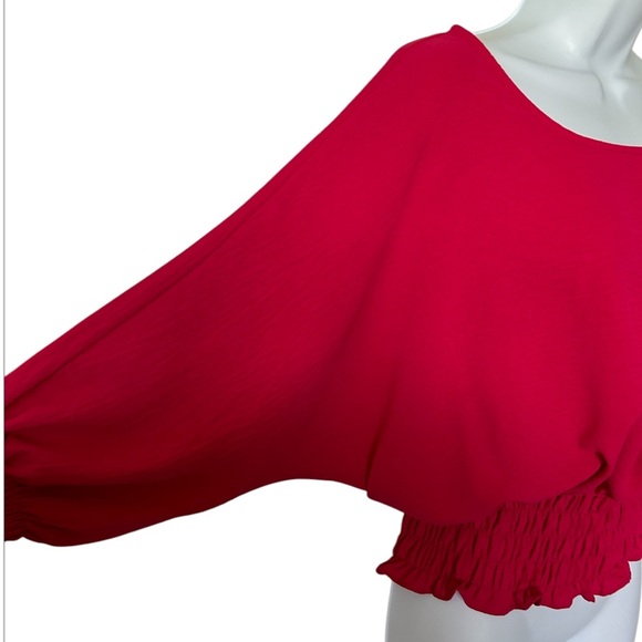 Vince Camuto hot pink Dolan top smocked waist excellent Size S - Picture 5 of 7